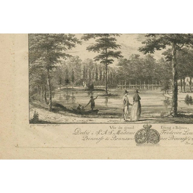 Boving, Grand Pond at Biljoen, Dedicated to Princess Wilhelmina, 1790, Print For Sale - Image 5 of 10