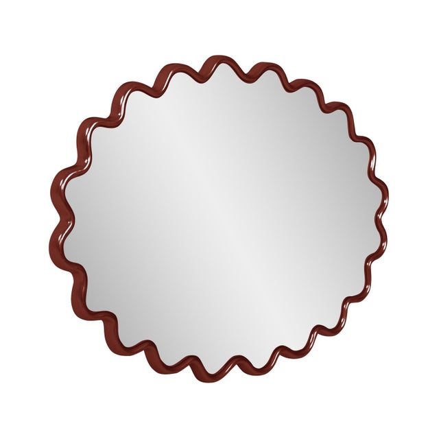 Kenneth Ludwig Chicago Cloud Mirror Burgundy For Sale - Image 4 of 11