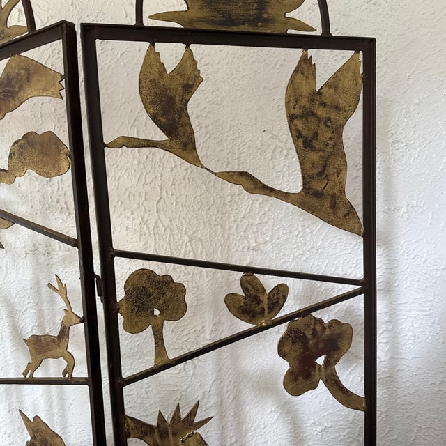 1960s A Vintage Metalwork Room Divider With Animals, Figures and Naturalistic Objects For Sale - Image 5 of 12