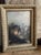 A beautiful antique oil featuring a village hillside scene. overall: 17.75" x 14" visible art: 13.25" x 9.25"