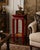 Vintage Chinoiserie Crimson Lacquer Pedestal Table With Woven Bamboo Insets For Sale - Image 4 of 4