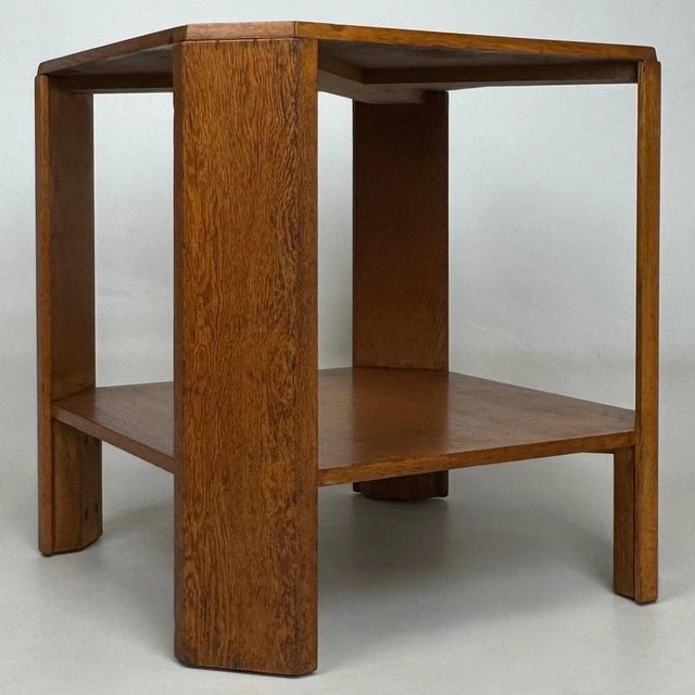 Gold 20th Century English Golden Oak Side Table For Sale - Image 8 of 9
