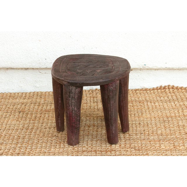 Dark Wood Small Nupe Coffee Table For Sale - Image 4 of 8