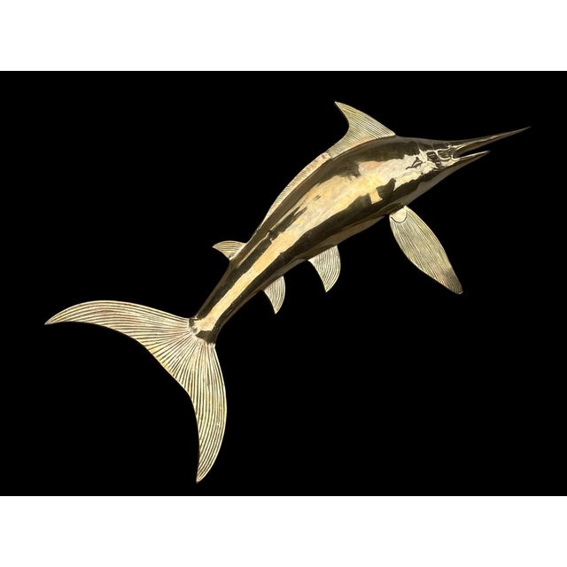 1970's Solid Brass Marlin Wall Decor For Sale - Image 12 of 17
