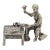 Vintage Italian Handmade Genuine Silver Shoemaker at Work Figurine Miniature For Sale