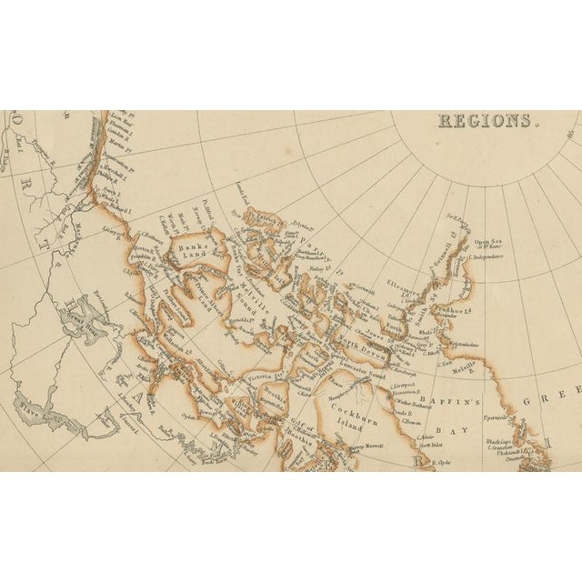 Mid 19th Century Antique Map of North Circumpolar Regions with Kamtschatka and Vancouver Island, 1860 For Sale - Image 5 of 10