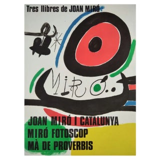 Joan Miro, Tres Libres Poster, 1970, Lithograph, Framed For Sale