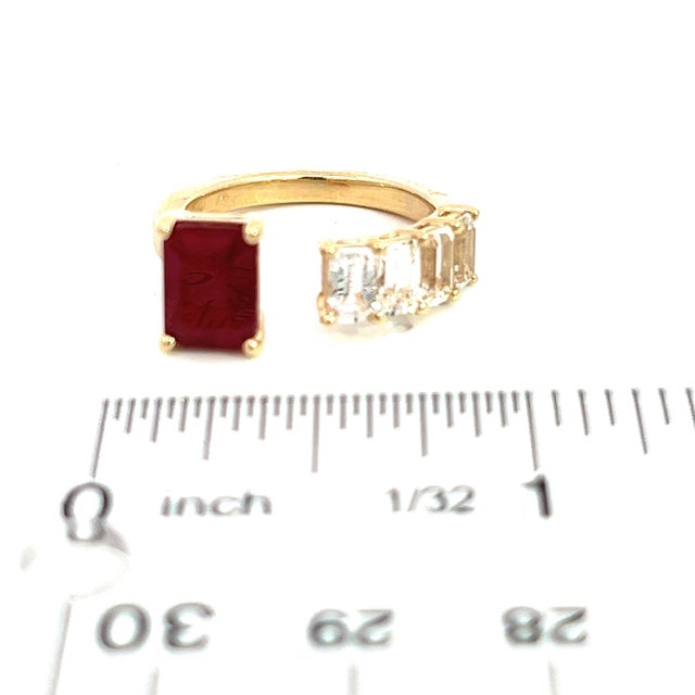 Natural Ruby Sapphire Ring 6.5 14k W Gold 3.64 TCW Certified For Sale - Image 17 of 18