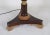 English Vintage Darker Wood Stain Floor Lamp With Gold Color Scroll Tripod Feet For Sale - Image 3 of 6