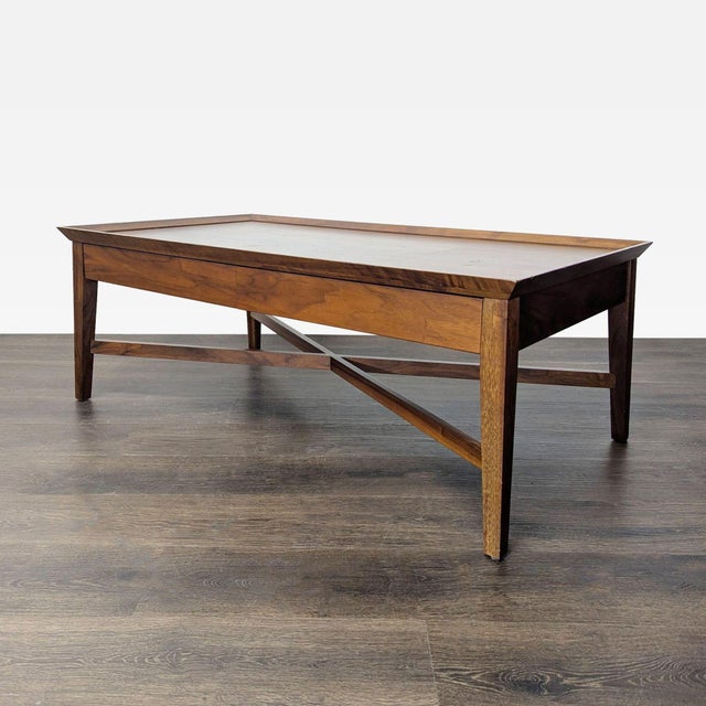 Transitional Crate & Barrel Bradley Coffee Table With Two Drawers For Sale - Image 3 of 11