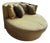 Luxury Custom Round Daybed Lounge Sofa in Textured Gold Upholstery- Luxury Designer Round Lounge Sofa For Sale