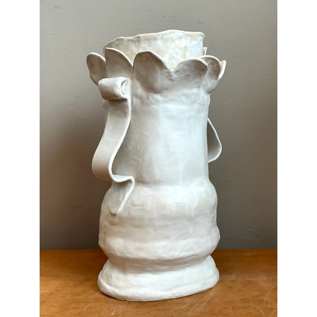 Vintage Biomorphic Sculptural Ceramic Vase With Handles For Sale - Image 11 of 12
