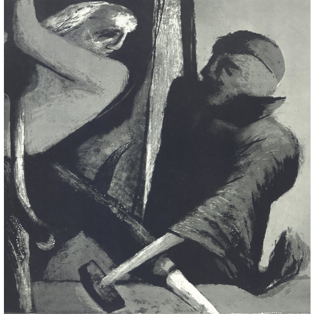 Contemporary 1968 "Moby Dick" Lithograph by Benton Spruance "The Samuel Enderby" (Ship) For Sale - Image 3 of 6