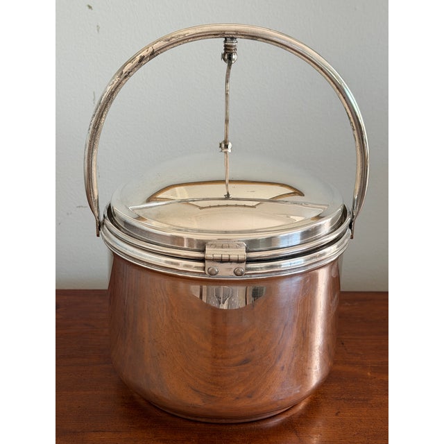 Traditional 1940’s Swing Arm Silverplate Ice Bucket For Sale - Image 3 of 12