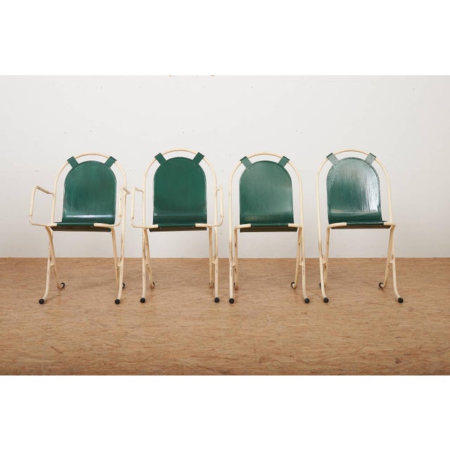 Chairs in Tubular Steel and Cream-Colored Lacquered by Harry Sebel, 1947, Set of 4, in Good conditions. Designed 1920 to...