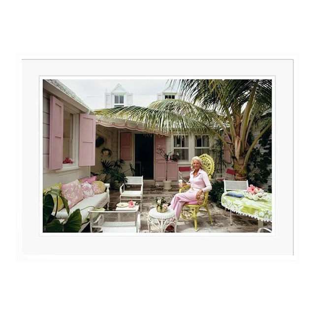 Caribbean Patio 1973 by Slim Aarons White Framed C-Print For Sale