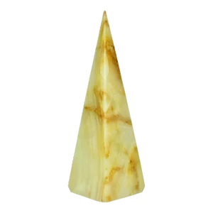 Late 20th Century Modern Solid Alabaster Onyx Elongated Pyramid Obelisk