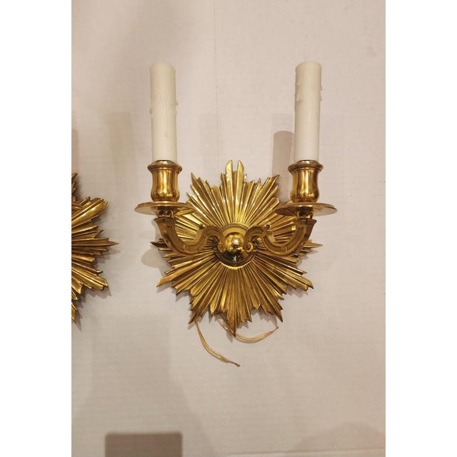 This listing features a pair of brass Art Deco style wall sconces with wiring and standard 12v light bulb socket. Art Deco...
