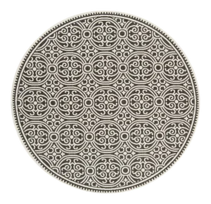 Pool House Indoor Outdoor Rug Light Grey & Charcoal 6'7" Round