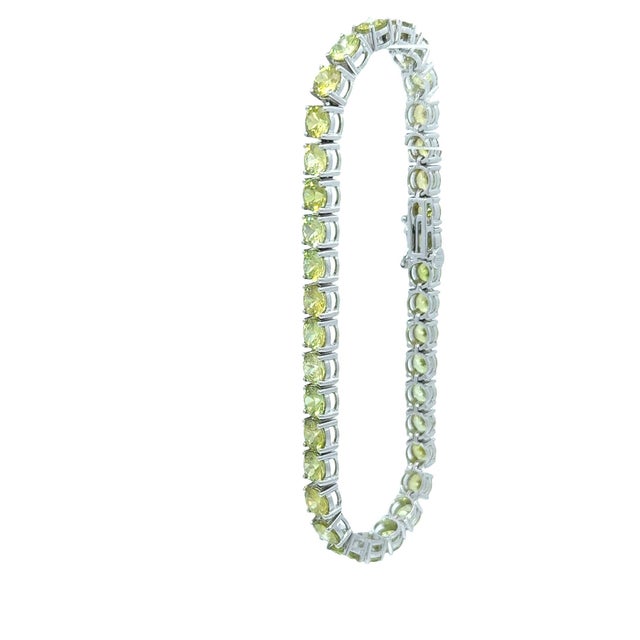 Early 21st Century 14k White Gold Sphene Tennis Bracelet For Sale - Image 5 of 5