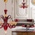 Mid-Century Modern 1960s Red and Gold Murano Glass Chandelier, Italy For Sale - Image 3 of 12