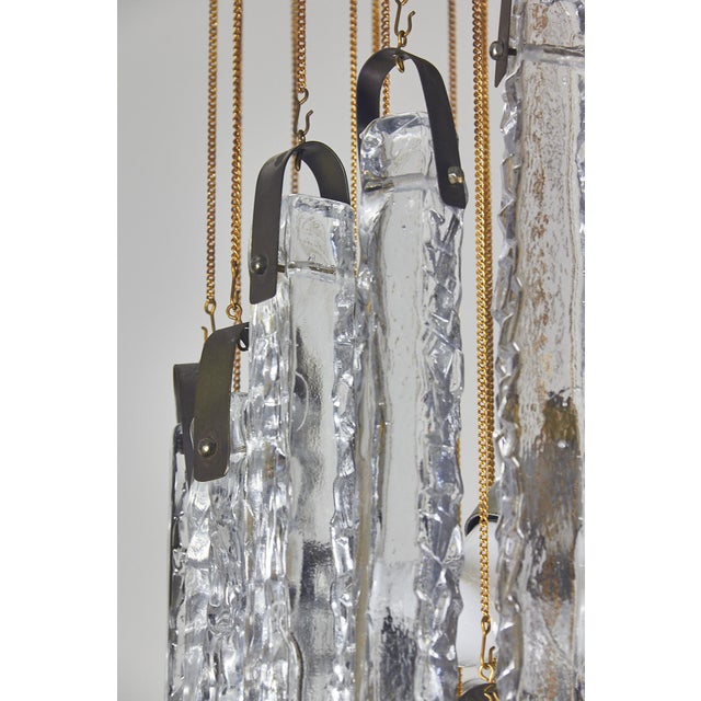 Glass and Brass Chandelier with Icicle Pendants from Itre, 1970s For Sale - Image 9 of 18