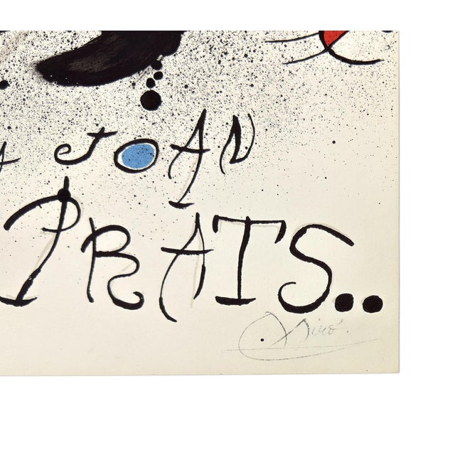 Abstract Joan Miró, Homenatge a Joan Prats, Mourlot 852 (Hand Signed Lithograph), 1972 For Sale - Image 3 of 4