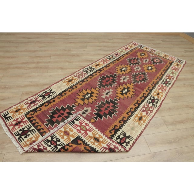 1950s 1950s Southwestern Hand Knotted Kilim Rug For Sale - Image 5 of 13