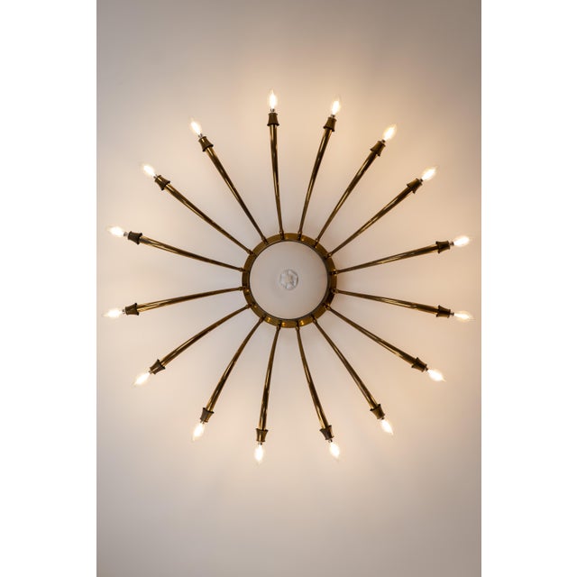 Large 16 Lights Ceiling Lamp by Oscar Torlasco for Lumi, 1950s For Sale - Image 5 of 14
