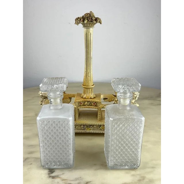 Oil/Vinegar Bottles with Holder, Italy, 1960s, Set of 3 For Sale - Image 6 of 12