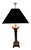 Stone 1991 Neoclassical Solid Brass & Black Marble Column Table Lamp by Chapman W/ Frederick Cooper Paisley Damask Shade - 35" For Sale - Image 7 of 17