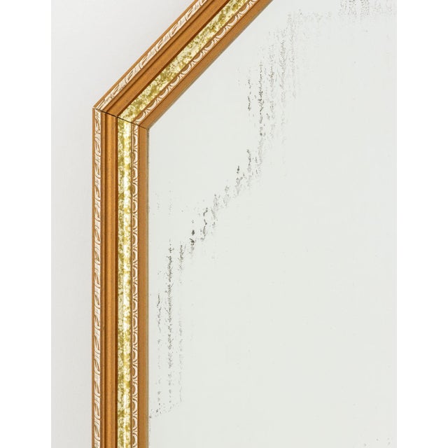 Mid 20th Century Hollywood Regency Giltwood Beveled Mirror For Sale - Image 5 of 6