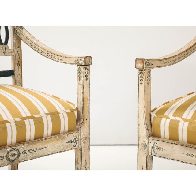 Pair of 18th Century Swedish Polychrome Chairs For Sale - Image 4 of 14