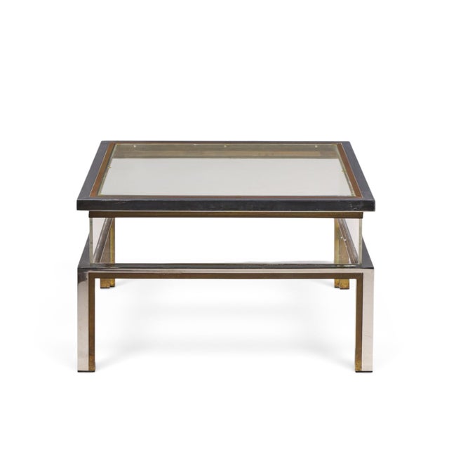 Romeo Rega Mid Century Chrome, Brass and Glass Coffee Table For Sale In Chicago - Image 6 of 8