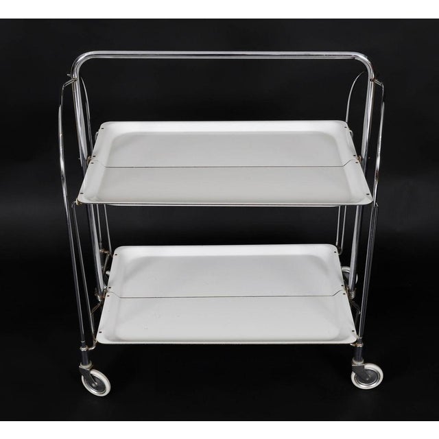 Metal Mid-Century Dinette Folding Trolley from Bremshey Gerlinol For Sale - Image 7 of 13