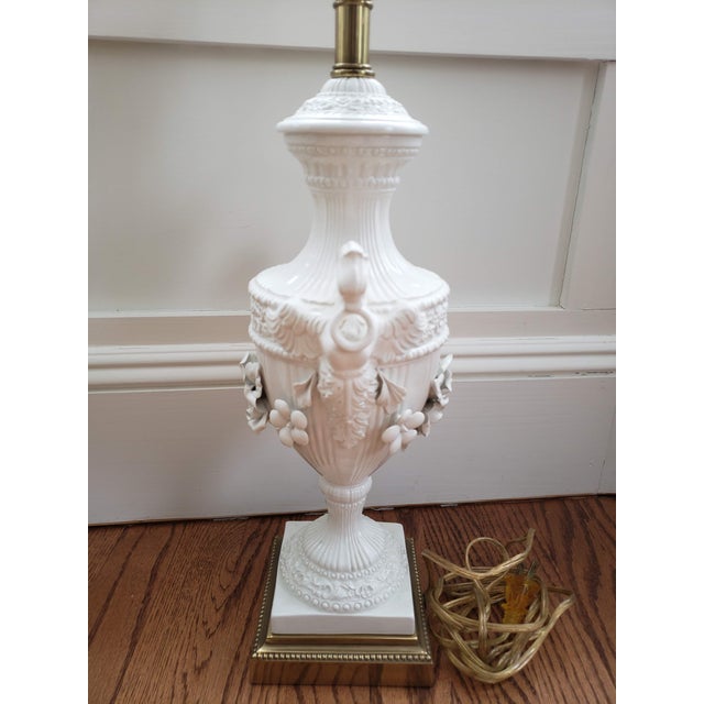 Late 20th Century Fredrick Cooper White Capodimonte Urn Lamp Chairish