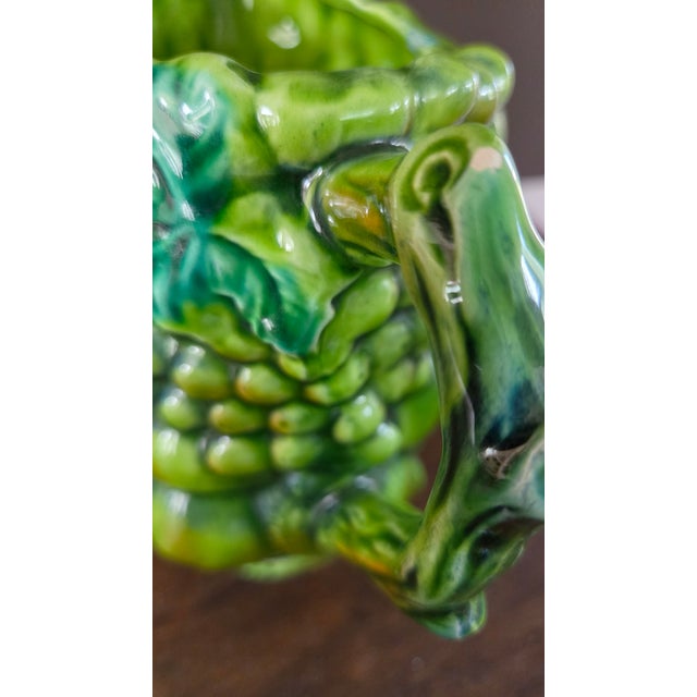 1960s Inarco E2611 Green Majolica-Style Fruit Pitcher For Sale - Image 11 of 14