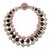 1950s Vintage French Pink and Brown Glass Bead Statement Necklace, 1950s For Sale - Image 5 of 12