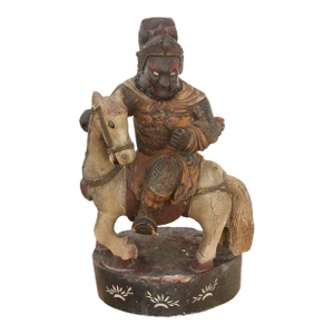 20th Century Mounted Warrior Chinese Sculpture