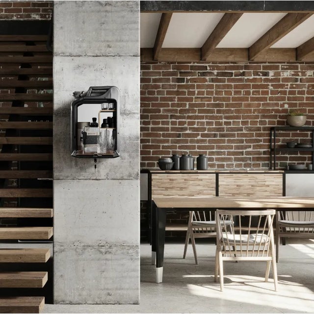 Industrial Wall Bar Cabinet Made From a Jerry Can - Charcoal Paint For Sale - Image 3 of 5