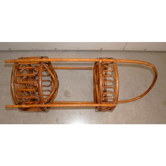 Vintage Bottle Holder Bamboo Bottle Holder Cart, 1960s For Sale - Image 9 of 13