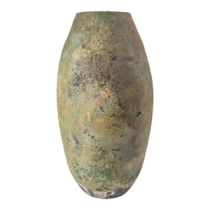 Mid-Century Modern Iridescent Glazed Raku Vase Signed