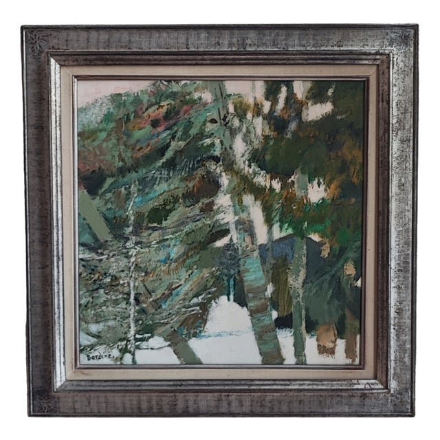 Guy Bardone, Les pins inclinés-Anzère, 1977, Oil on Canvas, Framed For Sale