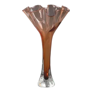 Jonathan Winfisky 2000 Signed Handkerchief Art Glass Flower Vase