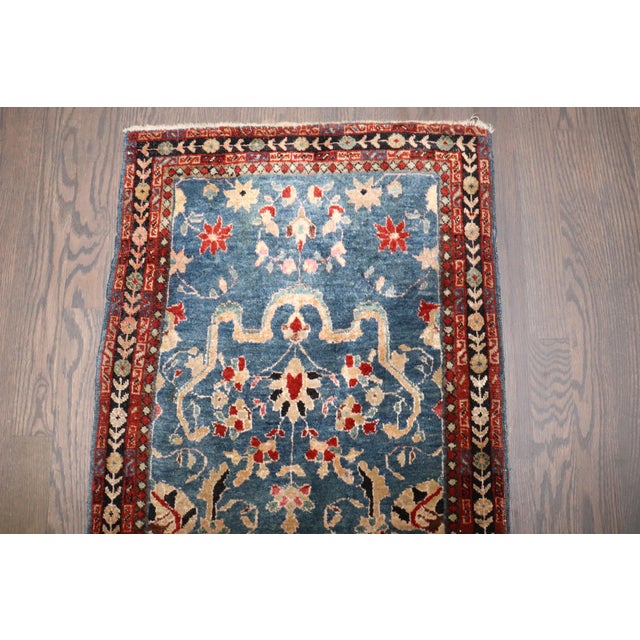 Antique Zabihi Collection Blue Mat Size Sarouk Ferehan Rug For Sale - Image 4 of 7