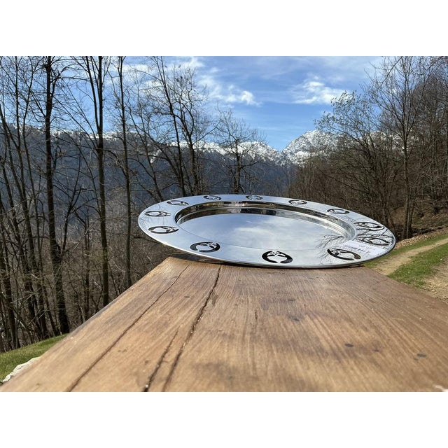 Limited Editon Round Girotondo Tray in Polished 18/10 Stainless Steel by Stefano Giovannoni and Guido Venturini for Alessi, 1989 For Sale - Image 9 of 18