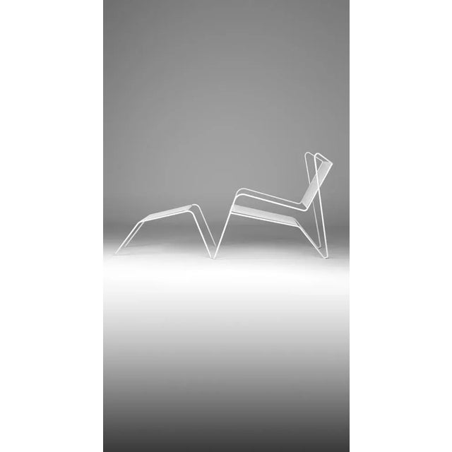 White capri easy lounge chair with ottoman by cools collection materials: powder coated stainless steel. Dimensions:...
