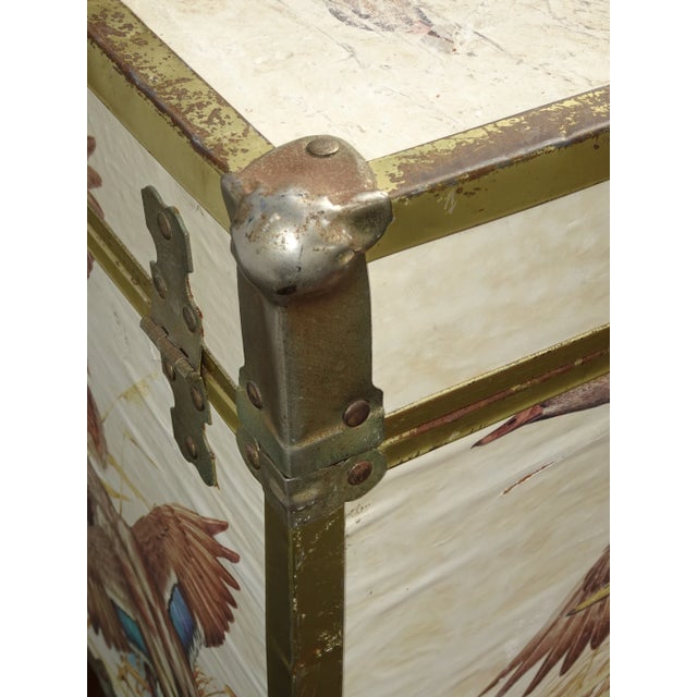 Vintage 16" High Mid Century Modern Storage Box ~ Record Holder Box W Duck Birds For Sale - Image 9 of 12
