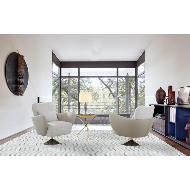 Mercer Swivel Lounge Chair With Pillow, Beige For Sale In New York - Image 6 of 7