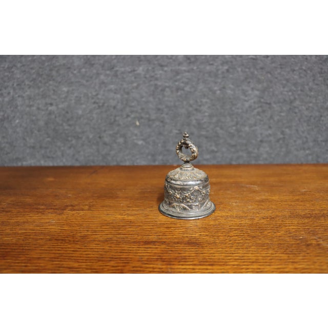 Gorham Silver Plate Ornate Floral Repoussé Bell For Sale - Image 9 of 12